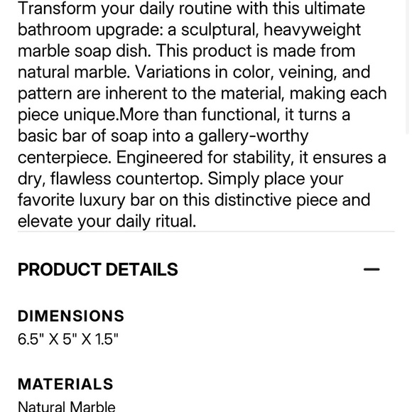 NIB Archipelago Marble Soap Dish - Picture 4 of 4